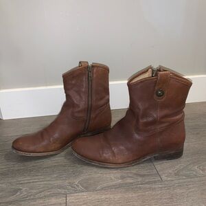 Frye Brown Leather Ankle Boots
